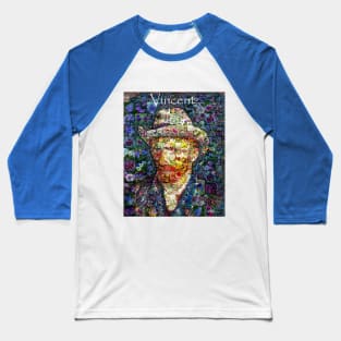 Vincent van Gogh Flower Mosaic of the great Master Baseball T-Shirt